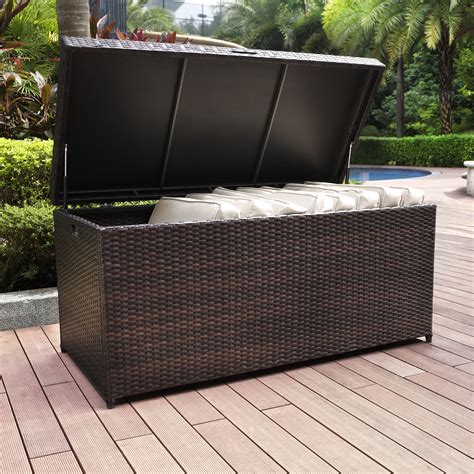 rattan look metal boxes|rattan deck box.